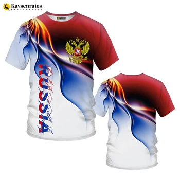 2022 Nové Rusko Eagle 3D T-shirt ruskej Vlajky Vytlačené Harajuku Streetwear Nadrozmerné T Shirt Muži Ženy Móda Bežné Pohode Topy