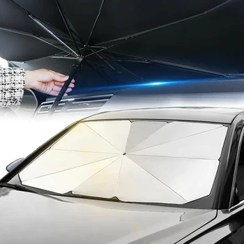 Auto Slnečná Clona Dáždnik, Slnečník Skladacia Parasol Tieni UV Block Sunblind Interiéru Vozidla čelné Sklo na Ochranu slnečník Kryt