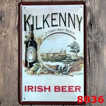 Kovov Cín Prihlásiť Kilkenny Írske Pivo Pub Bar Vintage Retro Plagátu Kaviareň