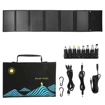 Solárny Panel 100W Skladacia Taška USB+DC Výstup Solárna Nabíjačka Prenosný Skladací Solárny Nabíjací Prístroj Outdoor Prenosný zdroj Napájania
