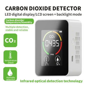 Multifunkčné CO2 Meter Oxidu Uhličitého Detektor Thermohygrometer Znečistenie Ovzdušia Monitor Domácnosti Digitálny Analyzátor Kvality Ovzdušia