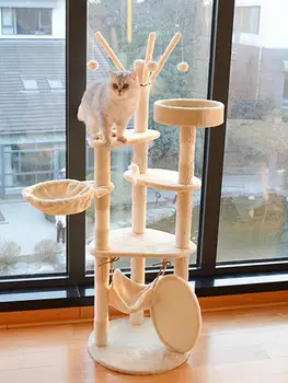 Mačka Scratcher Veža bytový Nábytok Mačka, Strom Podlahy až k Stropu, Cat Tower Mačiatko Multi-Level Byt S Poškriabaniu Post Pad hojdacia sieť