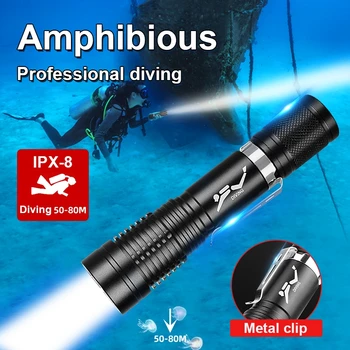 Najnovšie P20 LED Profesionálne Potápačské Baterka IPX8 Podvodné Lampa Silný Potápanie Pochodeň Svietidla Nepremokavé Potápanie Lampa