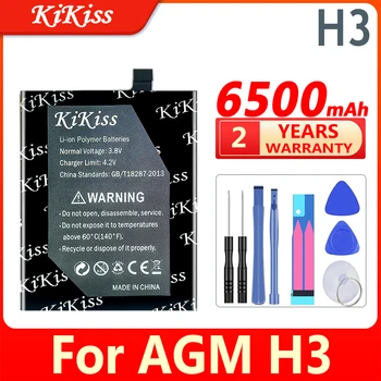6500mAh KiKiss výkonnú Batériu H 3 Pre AGM H3 Mobilného Telefónu, Batérie