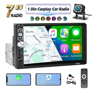 1Din 7Inch Auto MP5 Prehrávač Carplay & Android Auto HD Dotykový Displej BT Auto Stereo Rádio Podporu Zrkadlo Odkaz FM, AUX Funkcia