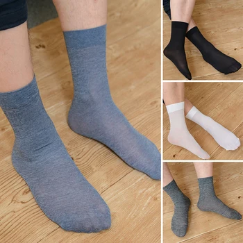 10 Dvojice Mužov Tenký Ľad Stavy Lete Priedušná Bežné Ponožky Farbou Elastické Ice Hodváb Pohode Mid-tube Business Pančuchy