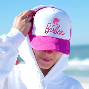 Barbie Baseball Cap Krém na opaľovanie Zariadenie Ženy Vonkajšie Letné Klobúky Bazén Pláži Dodávky Nastaviteľné Klobúk pre Dievčatá Dekorácie