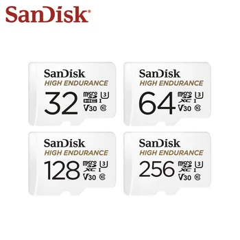 SanDisk Vysoká Odolnosť Micro SD Karta 32GB 64GB 128 gb kapacitou 256 GB Pamäťovú Kartu Až do 100MB/s Flash Kartu, Video Monitorovanie TF Karty