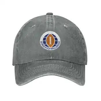 World Football League (WFL) logo Tlače Grafiky Bežné Denim spp Pletené klobúk Baseball cap