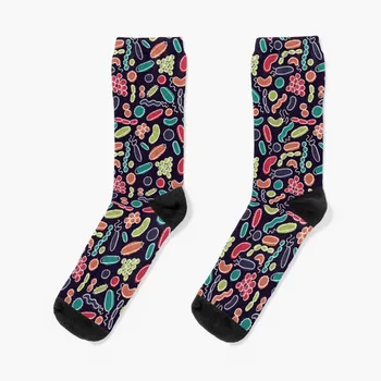 Maľované Mikróby - Tmavé Ponožky zábavné ponožky pre Ženy ponožka mužov