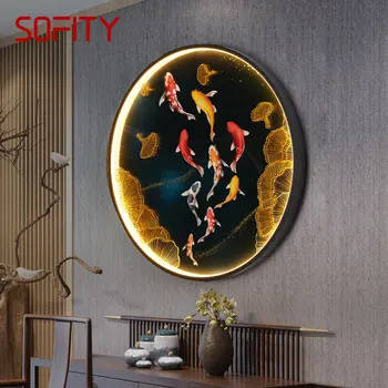 PLLY Interiér 9 Ryby Stenu Obrázok, Svietidlá, Lampy, LED Čínsky nástenná maľba Tvorivé Spálňa Posteli Sconces pre Domáce Koridor
