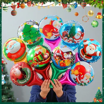 Vianočné Série Tematické Cartoon Holding Nálepky Hliníkovej Fólie Party Dekorácie, detské Hračky Vianočný Darček Balóny