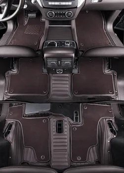 Najlepšia kvalita! Vlastné špeciálne auto podlahové rohože pre Volkswagen Tiguan Allspace 7 miest 2023-2018 nepremokavé dvojitej vrstvy koberce