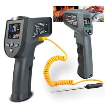 Digitálny Infračervený Teplomer Single/Double Laser Non-Kontakt Thermometro Zbraň Priemyselné vysoká teplota meradla, LCD farebný displej