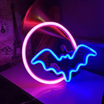 Dekoratívne Neónové Svetlo Halloween Bat Neónové Svetlo Usb/batériové Led Prihlásiť Lampa pre Wall Art Decor Non-Jedinečný Tvar očí bijúce