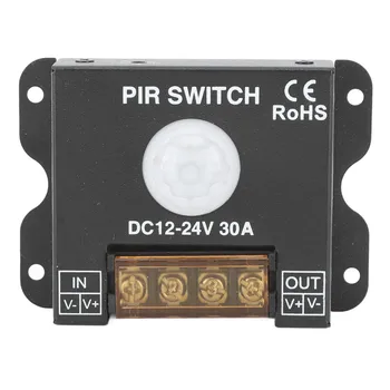 PIR Snímač Regulátora 30A Teplotná Kompenzácia LED Infračervené Snímanie PIR Prepínač Odkladu Všestranný DC12‑24V pre Vonkajšie