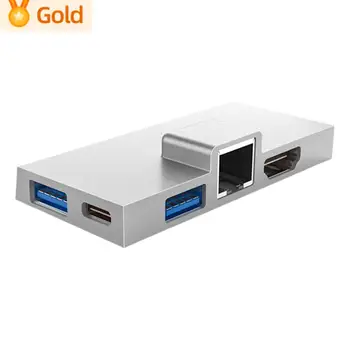 Dock Stanica Hub Dual Typ-C Rozhranie USB3.0 Rozšírenie Dock Hub 5Gbps 4k/30hz 1080p/60hz kompatibilný s HDMI na Povrchu Pro X/9/8