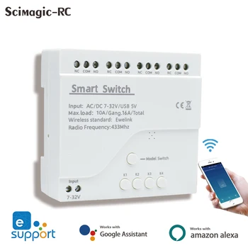 WiFi Mini EWeLink Smart Switch Relé Modul DC 5V 12V 24V 220V Podpory RF 433MHz Bezdrôtové Diaľkové Ovládanie Pre EWelink APLIKÁCIE Systému