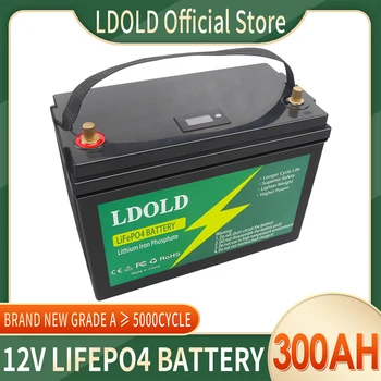 12V 300Ah LiFePO4 Batérie, Vstavané BMS Lítium Železa Fosfát Buniek Pack Pre RV Táborníci Golf Cart Solárne Skladovanie S Nabíjačky
