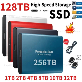 Prenosné SSD 2TB 256TB Externý Solid State Drive) s rozhraním USB 3.0 Typ-C Pevného Disku vysokorýchlostné pamäťové Zariadenia Pre Notebooky a Desktop PS5 PS4