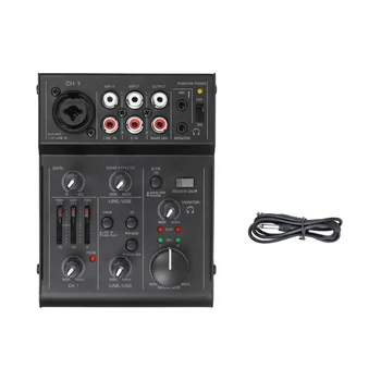 Audio Mixer Zvuk Miešanie Konzoly, USB Audio Rozhranie Vstavaný Efekt Mini Profesionálny Mixér Zvuková Karta