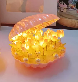 Kreatívny Darček Shell Tvar Nočný Stolík Atmosféru Svetla, Svetelné Dekorácie Stôl Spálňa Tulipán Teplé Svetlo Domova Dary