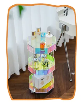 Farebné Mobile Malý Konferenčný Stolík Home Nábytok Akryl x izba, obývacia izba Gauč Strane Tabuľky Creative Multi-layer úložná Polička Tabuľka