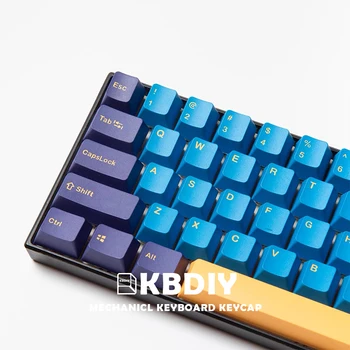 KBDiy Double Shot PBT Keycaps 127 Kľúče OEM Profil Modré Vlastné Keycap pre Mechanické Herné Klávesnice Nautilus 61 gk61 klávesa Caps