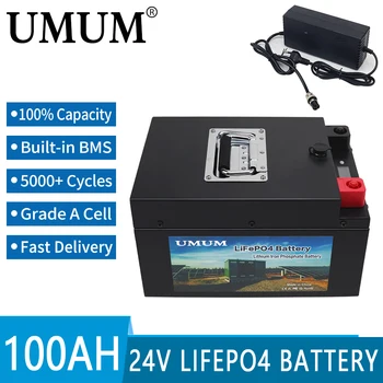 24V LiFePO4 Batérie 100AH Vstavané BMS Lítium Železa Fosfát Buniek Výmena Väčšina Záložné Napájanie Domov na Skladovanie Energie