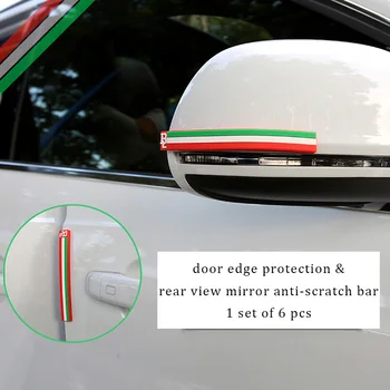 6PCS Auto Styling Dvere Okraj Ochrana ochranné Kryty, Gumové Spätné Zrkadlo Anti-scratch Bar Pásy Nálepky Auto Exteriérové Dekorácie