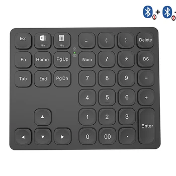 LUK Dual Bluetooth Numerická Klávesnica Bezdrôtová Nabíjateľná Číslo Num pre iPad Notebook Windows ios Slinet Digitálny Keyboard
