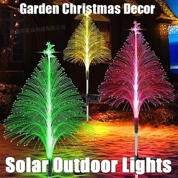 4Pcs Solárne Svetlá na Vianočné Stromčeky v Exteriéri, Xmas Tree Záhrady Nepremokavé Zmena Vklad Lampy Villa Dvore Cesta Trávnik Party Decor