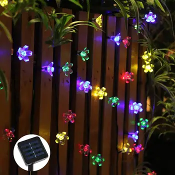 70 cm LED Solárne Svetlo Vonkajšie Slnečné String Čítanie Rozprávkových Svetiel Sakura Kvet Dvore Vence, Dekorácie Lampa Dovolenku Art Decor