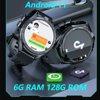 Luxusné high-end SmartWatch Mužov 4G Signál Android 11 Wifi Pripojenie Bluetooth Media Player Srdcovej frekvencie Smartwatch 6 G RAM128G ROM
