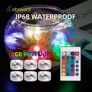3 Led Podvodná Svetla, 16 Farieb RGB Vodotesný IP68 Bazén Svetla 24 tlačidlo Diaľkové Ovládanie, Ponorné Svietidlá Pre Rybníka Váza