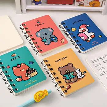 Kawaii Roztomilý Kreslený Zvieratá Mini Špirála A7 Notebook Denná Týždenný Plánovač Prázdny Papier Poznámka knihu Čas Organizátor Školské potreby