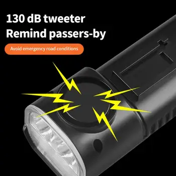 LED USB Predné Koleso Svetlometu 8 Režimy Dual Prepínač Požičovňa Light 2 v 1 MTB Cyklistické Lampa 130dB Horn Vstavané 5000mah Batérie
