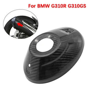 Skutočné Uhlíkových Vlákien Motocykel Výfukového Potrubia Kryt Vzor Anti-obarenie Spp Tepelný Štít Shell Kryt Pošmyknúť Na Fit pre BMW G310R G310GS
