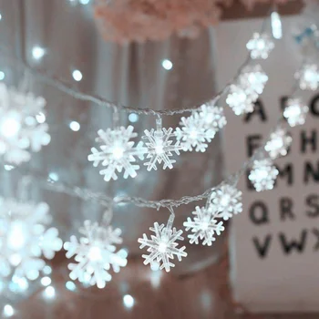 LED Snowflake String Svetlá na Vianočné Rozprávky Vlkovcový Batérie/USB Outdoor Záhrada Garland Krytý Obývacia Izba Nový Rok Dekorácie