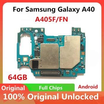100% Originálne Odomknutý Doske Pre Samsung Galaxy A40 A405F A405FN/FD G 64GB Doske Celý Pracovný Systém Android Doska