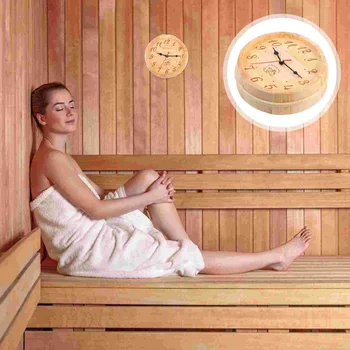 Sauna, Drevené Hodiny Digitálne Nástenné Závesné Parné Zariadenia Dekoratívne Časovač Hodiny