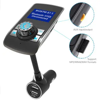 Bluetooth V4.2 LCD FM Auto MP3 Prehrávač w/Mic AUX Port