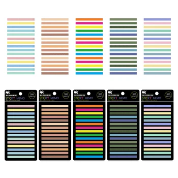 300 Listov Rainbow Index Farby Nálepky Memo Pad Vodotesné Priehľadné Poznámok Školské Potreby Kawaii Kancelárske Potreby