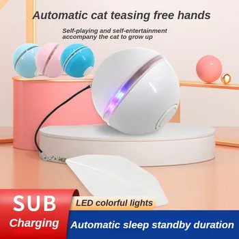 Pet LED Smart Cat Hračka Rolling Loptu Samostatne Ahoj Magic USB Nabíjanie Nudné Mačka Ľahké Podpichovať Stick