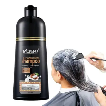 Čierne Vlasy Farbenie Shampoo 500 ml Dlhotrvajúci Farebný Šampón Pre Mužov, Ženy Vlasov Farbenie Šampónu Minút Farbenie Šampón