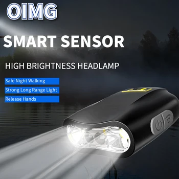 Mini Senzor Svetlometu Spp Klobúk Klip na Svetlá COB LED Camping Hlavu Typ Lampy-C Nabíjanie Svetlometmi pre Vonkajšie Rybolov, pešia Turistika
