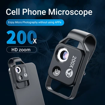 APEXEL HD 200 X Mikroskopom Makro Objektív Pre Mobilný Telefón Zväčšenie Prenosné Vrecko S CPL Filter, LED Svetla Pre iPhone HUAWEI