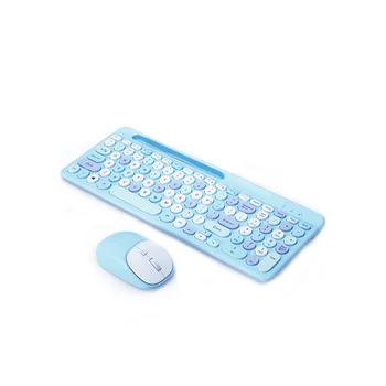 Bluetooth Klávesnica a Myš Bezdrôtová, Multi-Zariadenia Nabíjateľné Klávesnice a Myši Kombinovaný s Držiaka Telefónu (Modrá)