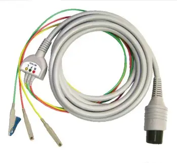 Nihon Kohden 3 Viesť IEC Snap BC-763V Pôvodné Defibrilátor EKG Kábel nové，originál