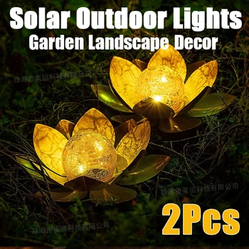 2 ks Vonku Solárny Lotus Svetlá LED Záhrady, Parky, Trávniky Dvoroch Balkónom Vianočné Strany Festival Dekoratívne Lampy